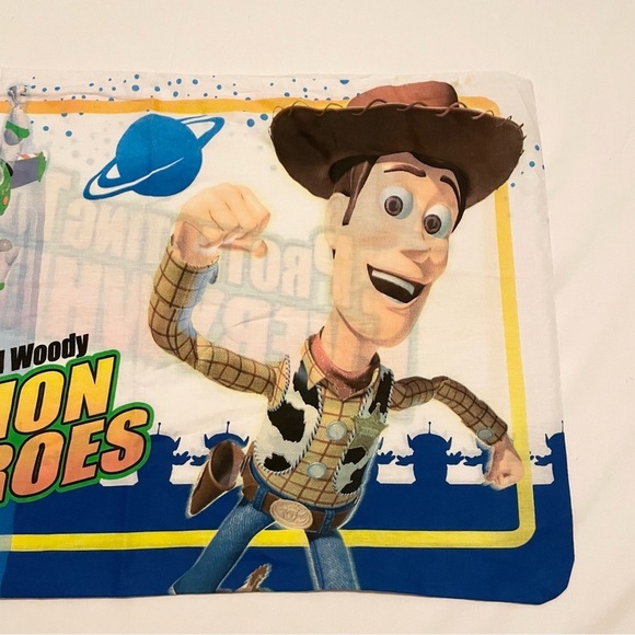 Vintage Toy Story Buzz & Woody Pillowcase Action Heroes Protecting Toys - Picture 3 of 16
